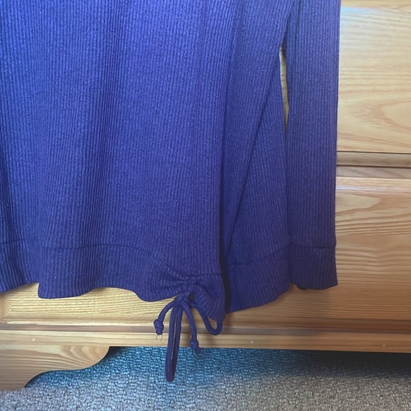 Purple Cowl Neck Sweater with Tie - Picture 3 of 4